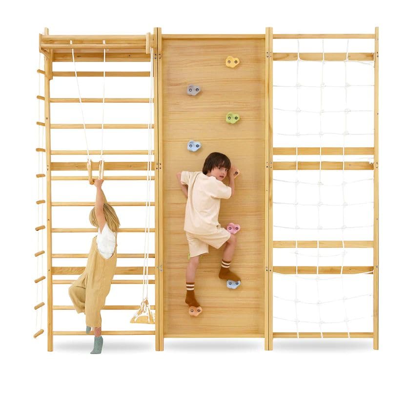 9-in-1 Indoor Climbing Wall Gym for Kids