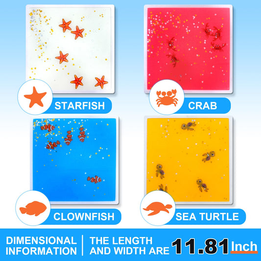 LED Liquid Sensory Floor Tiles for Kids Active Play