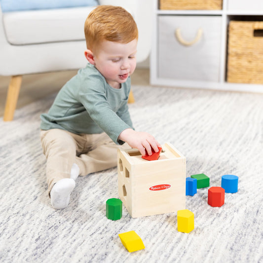 Wooden Shape Sorting Cube for Early Learning & Play