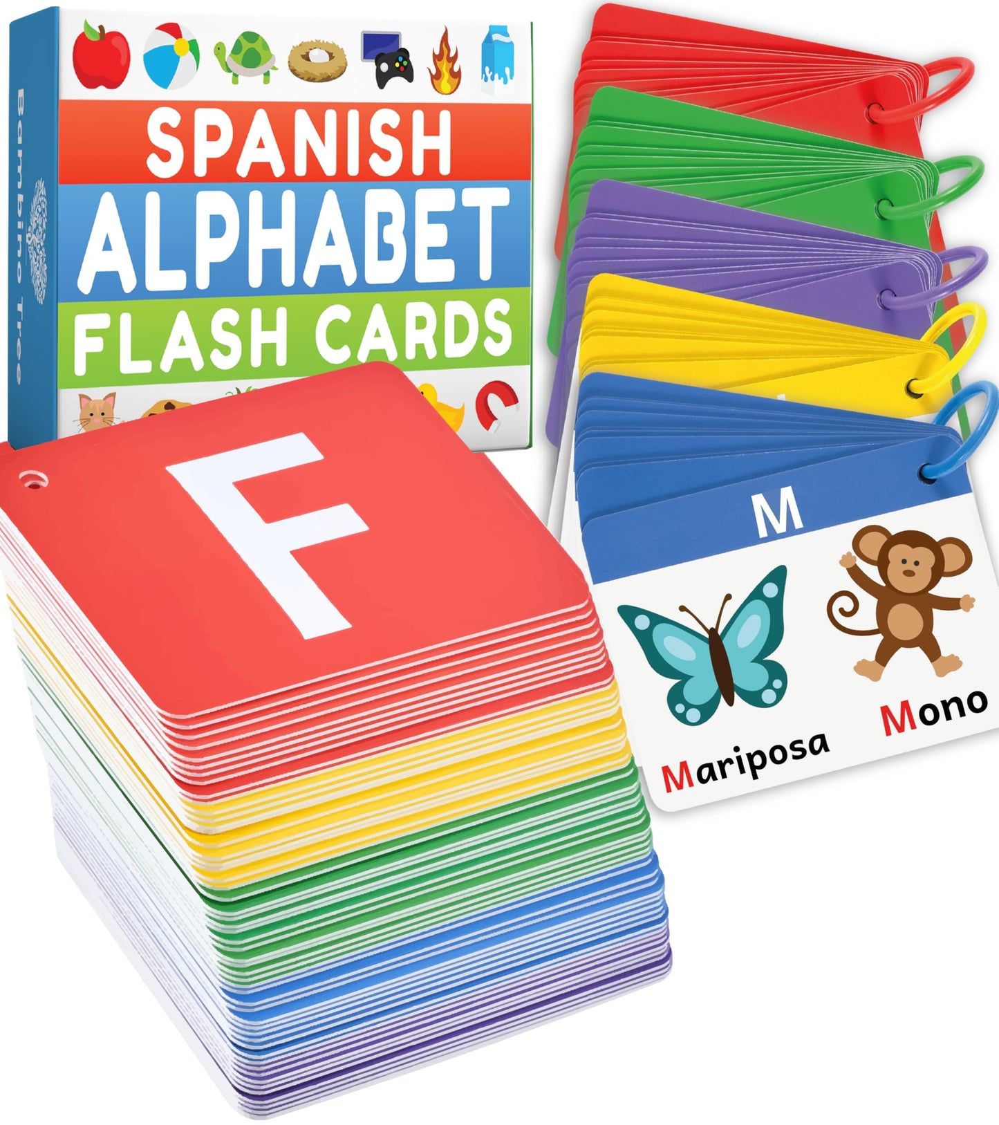 THE BAMBINO TREE Alphabet Flash Cards - ABC Jumbo Flash Cards for Kids Ages 3-6 - Lowercase & Uppercase Letter Recognition Learning Game - Teacher Designed for Classroom, Preschool, Kindergarten