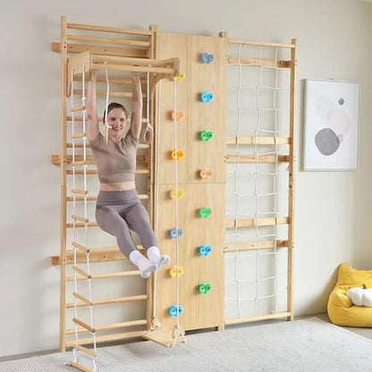 9-in-1 Indoor Climbing Wall Gym for Kids