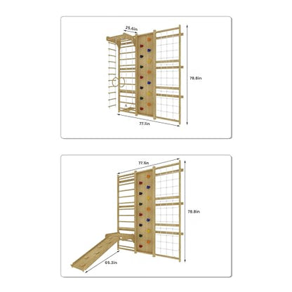 9-in-1 Indoor Climbing Wall Gym for Kids