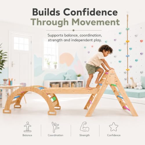5-in-1 Indoor Climbing Gym with Slide & Ladder