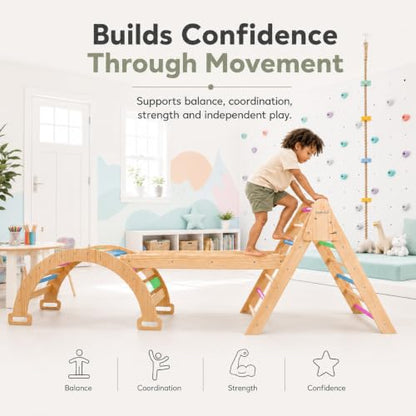 5-in-1 Indoor Climbing Gym with Slide & Ladder