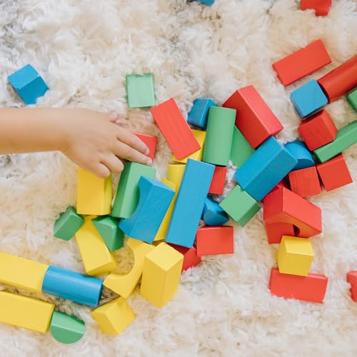 Wooden Sorting & Stacking Building Blocks – 100 Pieces