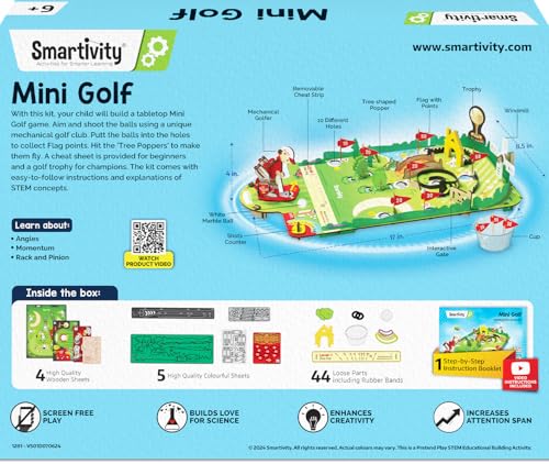 Smartivity DIY Mini Pinball for Kids Ages 6-12 Years | Build Your Own - Hand Held Pinball Game I Birthday Gift for Boys & Girls | DIY Science Toy for Kids 6,7,8,9,10,11,12 Years Old