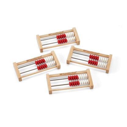 Hand2Mind Mini 20-Bead Wooden Rekenrek Abacus, Abacus for Kids, Wooden Counting Math Manipulatives, Bead Counters for Learning Counting and Numbers, Homeschool Supplies