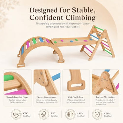 5-in-1 Indoor Climbing Gym with Slide & Ladder