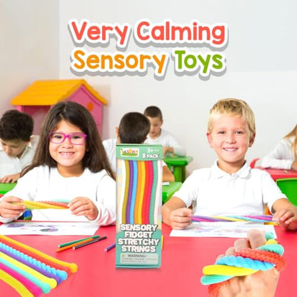 8-Pack Textured Stretchy Sensory Fidget Toys for Kids