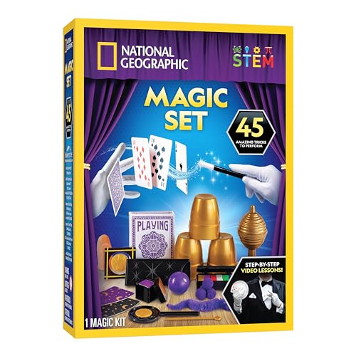 National Geographic Kids Magic Sets - Magic Tricks for Kids to Perform with Step-by-Step Video Instructions for Each Trick Provided by a Professional Magician, Toys for Boys and Girls