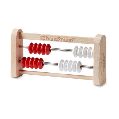 Hand2Mind Mini 20-Bead Wooden Rekenrek Abacus, Abacus for Kids, Wooden Counting Math Manipulatives, Bead Counters for Learning Counting and Numbers, Homeschool Supplies