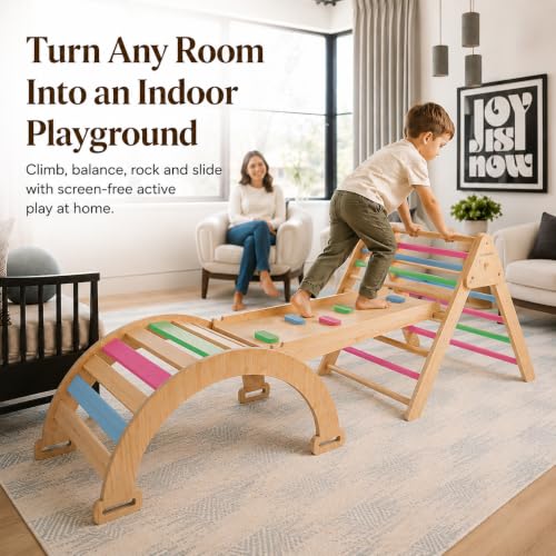 5-in-1 Indoor Climbing Gym with Slide & Ladder