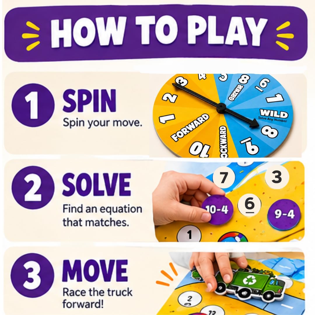 Number Dash Math Learning Board Game for Kids Ages 5–7