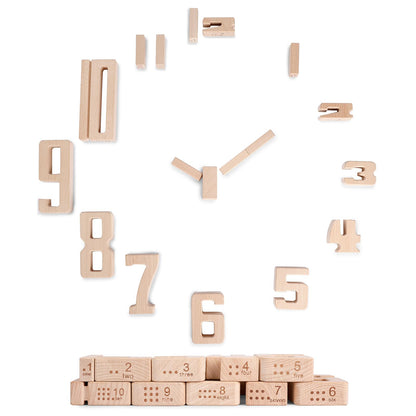 Wooden Number Building Blocks, Large Digit Blocks 1-10, 32 Pcs Number Toys