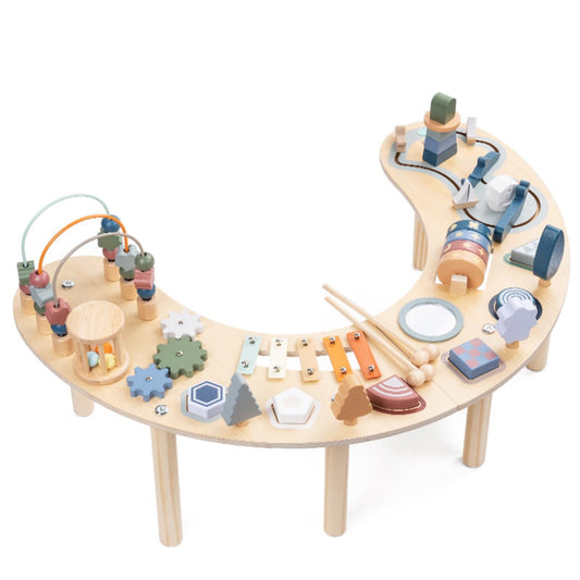 Montessori Activity Table & Sensory Busy Board for Toddlers