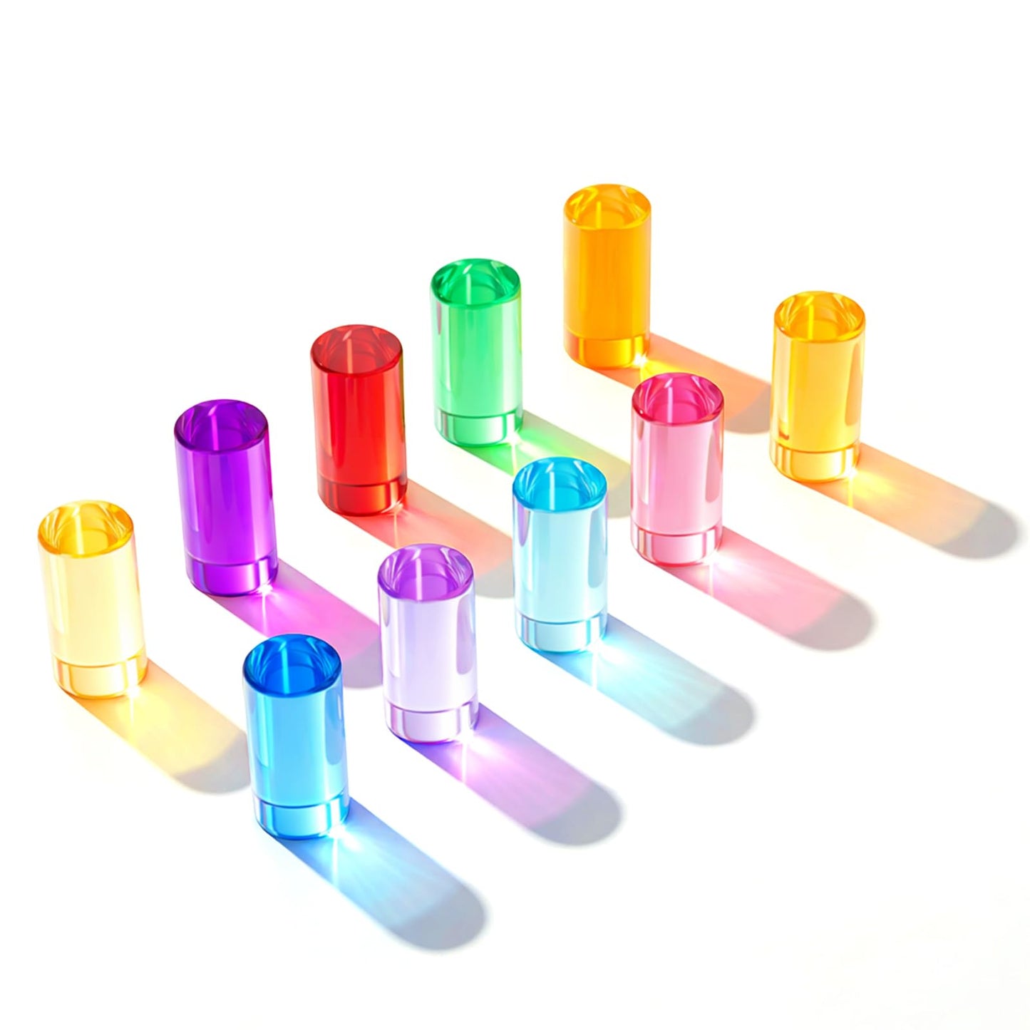Rainbow Acrylic Building Blocks with Wooden Storage Box