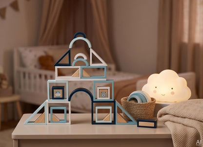 Wooden Building Blocks for Creative Play & Motor Skills