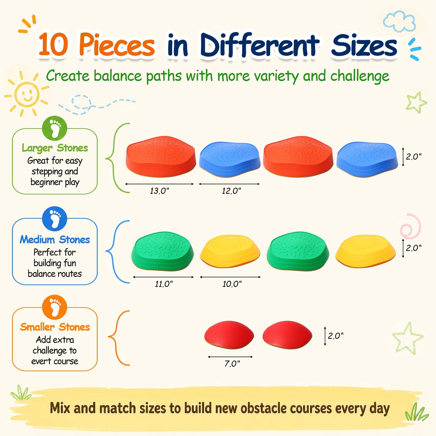 Kids Balance Stepping Stones for Active Indoor Play