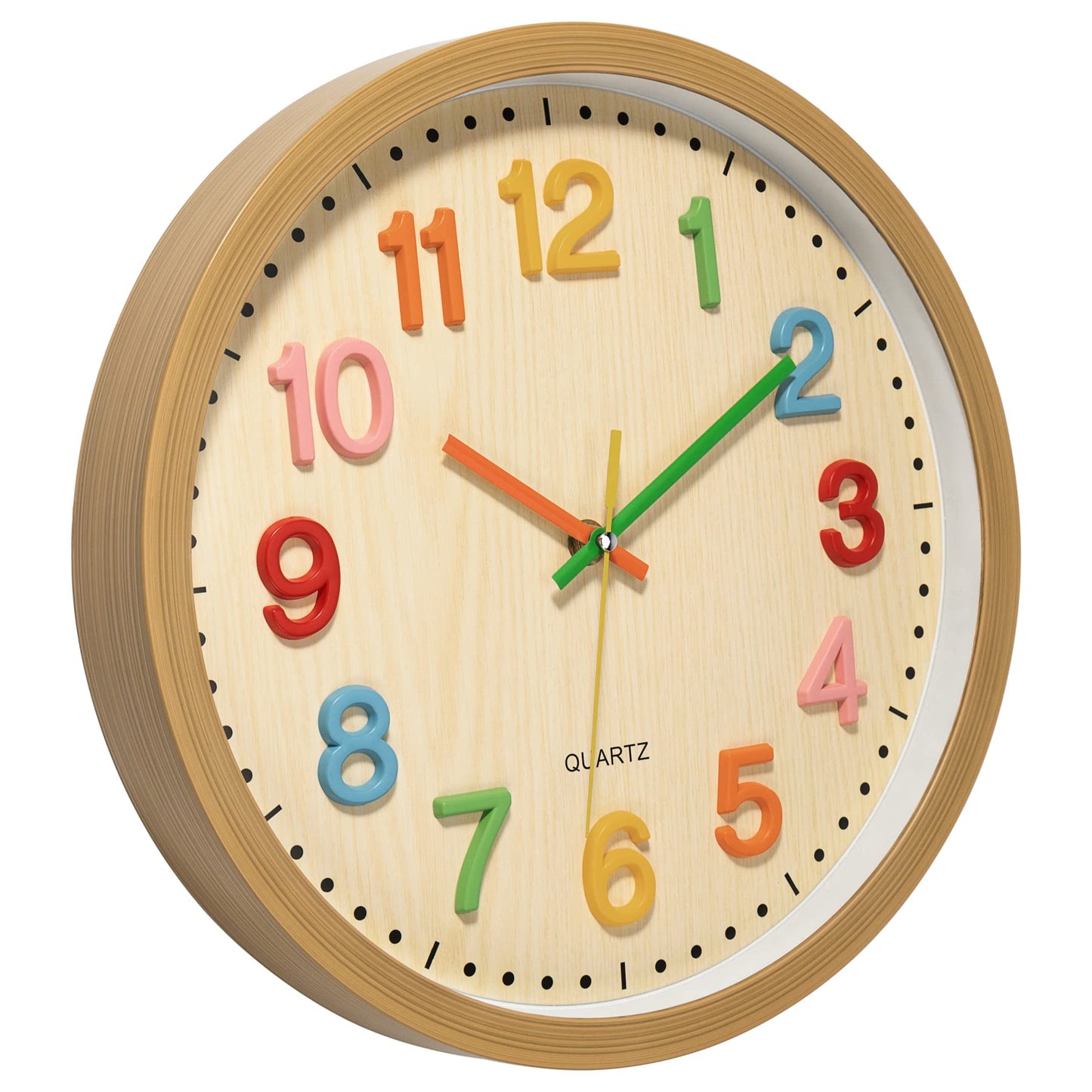 Silent Non-Ticking Kids Wall Clock for Learning