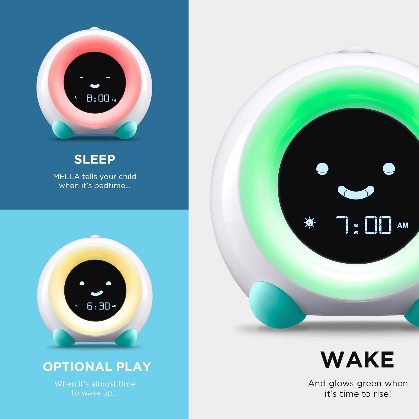Kids Sleep Trainer, Night Light & Learning Alarm Clock
