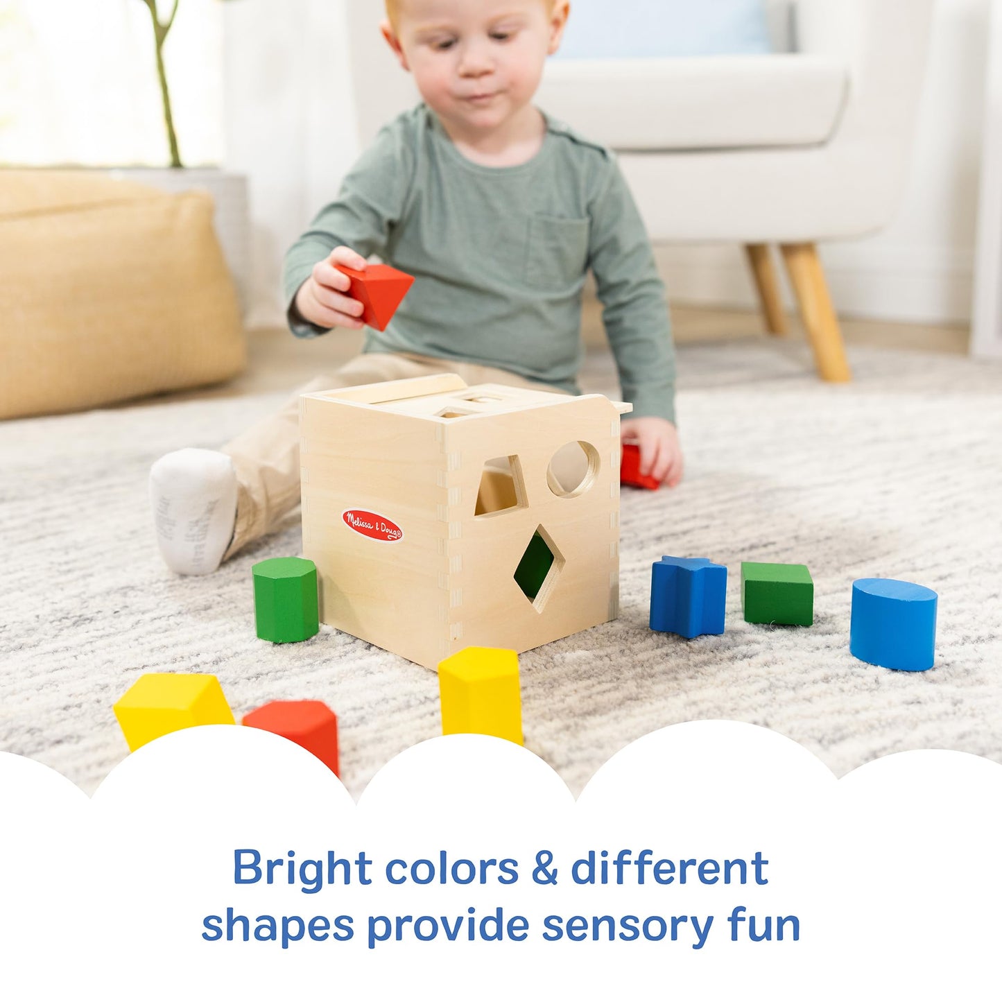 Melissa & Doug Shape Sorting Cube Classic Wooden Toy