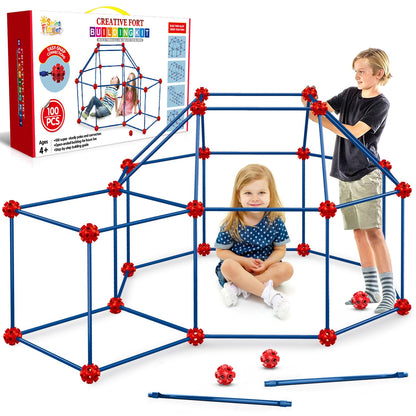 SpringFlower Fort Building Kit for Kids,STEM Construction Toys, Educational Gift for 4 5 6 7 8 9 10 11 12 Years Old Boys and Girls,Ultimate Creative Set for Indoor & Outdoors Activity