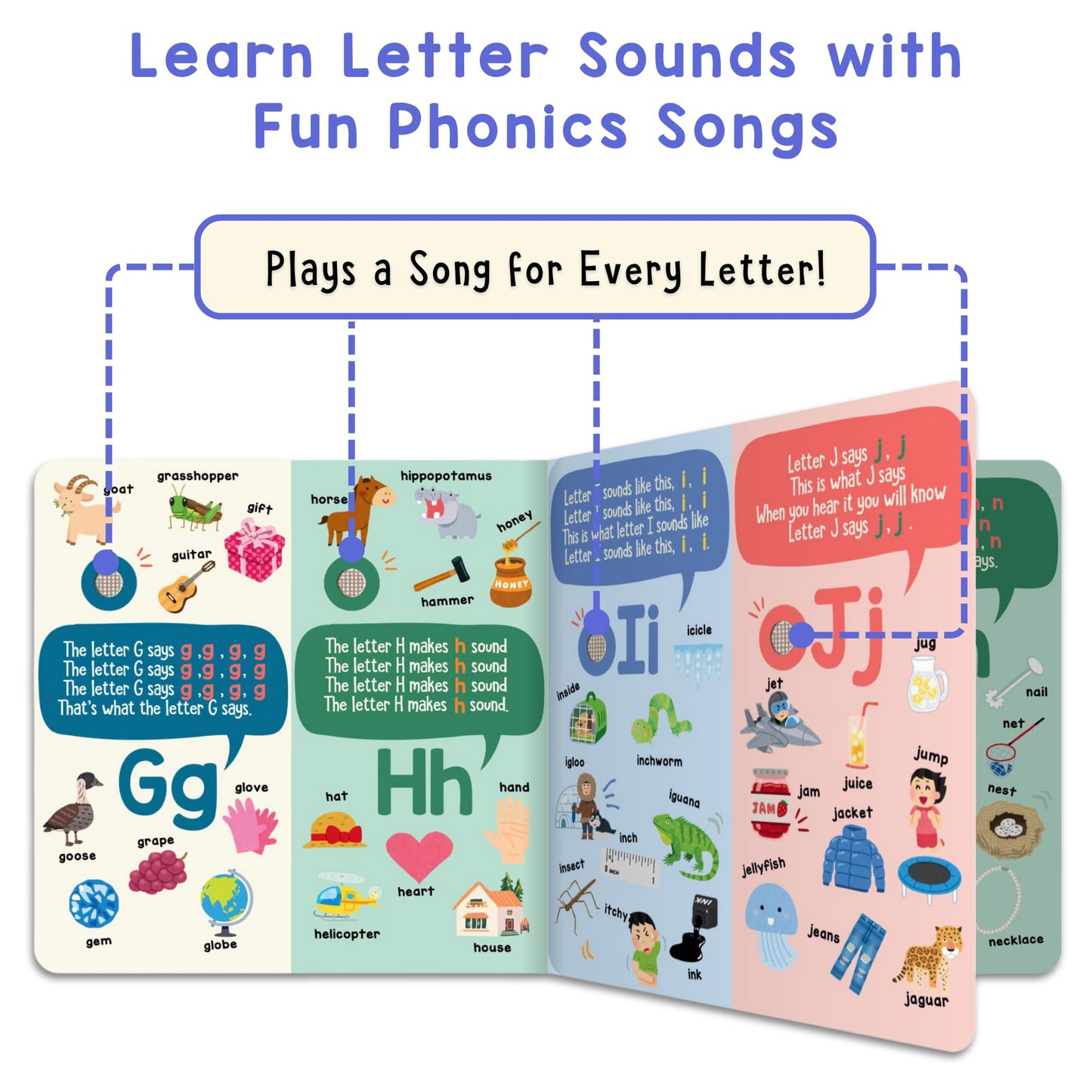 Phonics Songs Book with 26 Letter Sounds for Kids
