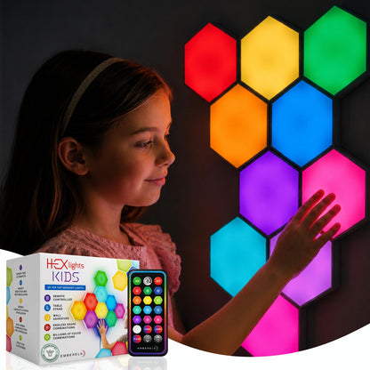 7-Pack RGB Touch-Control Hexagon Sensory Wall Lights