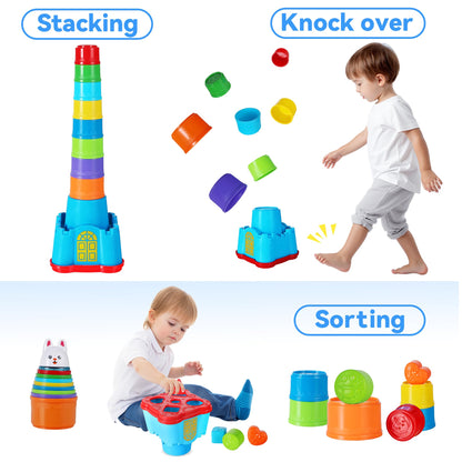 Baby Stacking Cups & Shape Sorter Learning Toy Set