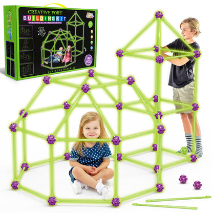 SpringFlower Fort Building Kit for Kids,STEM Construction Toys, Educational Gift for 4 5 6 7 8 9 10 11 12 Years Old Boys and Girls,Ultimate Creative Set for Indoor & Outdoors Activity