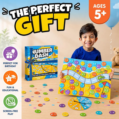 Number Dash Math Learning Board Game for Kids Ages 5–7