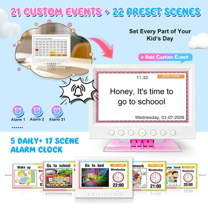 Kids Digital Learning Alarm Clock with Touchscreen