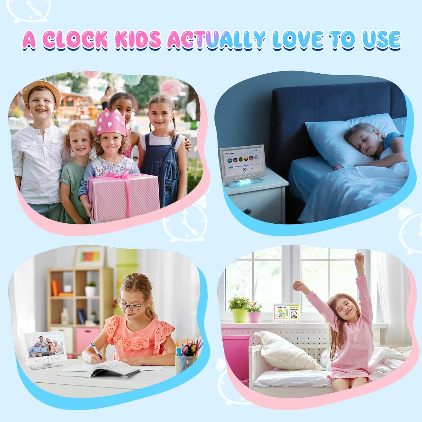 Kids Digital Learning Alarm Clock with Touchscreen