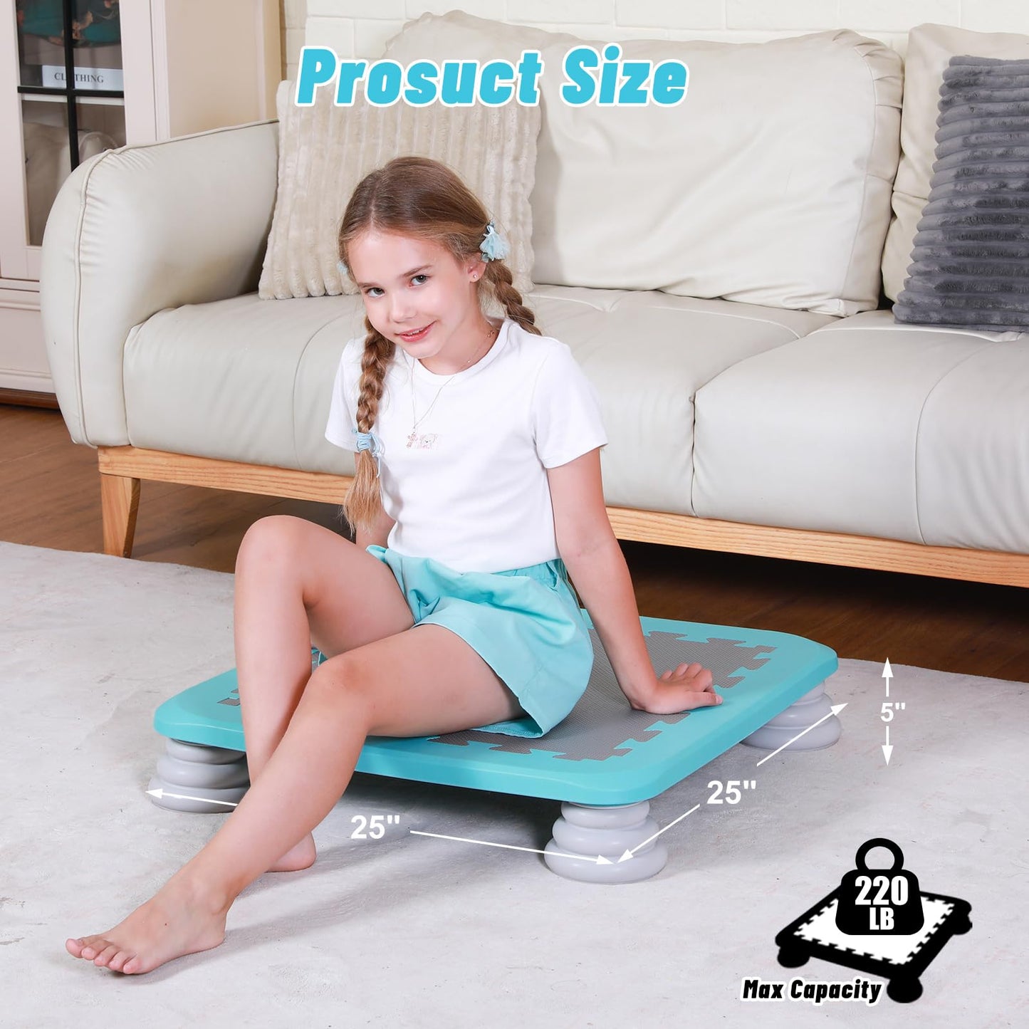25-Inch Kids Sensory Trampoline with Non-Slip Base