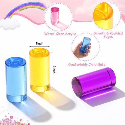 Rainbow Acrylic Building Blocks with Wooden Storage Box
