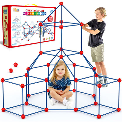 SpringFlower Fort Building Kit for Kids,STEM Construction Toys, Educational Gift for 4 5 6 7 8 9 10 11 12 Years Old Boys and Girls,Ultimate Creative Set for Indoor & Outdoors Activity