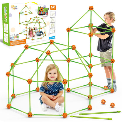 SpringFlower Fort Building Kit for Kids,STEM Construction Toys, Educational Gift for 4 5 6 7 8 9 10 11 12 Years Old Boys and Girls,Ultimate Creative Set for Indoor & Outdoors Activity
