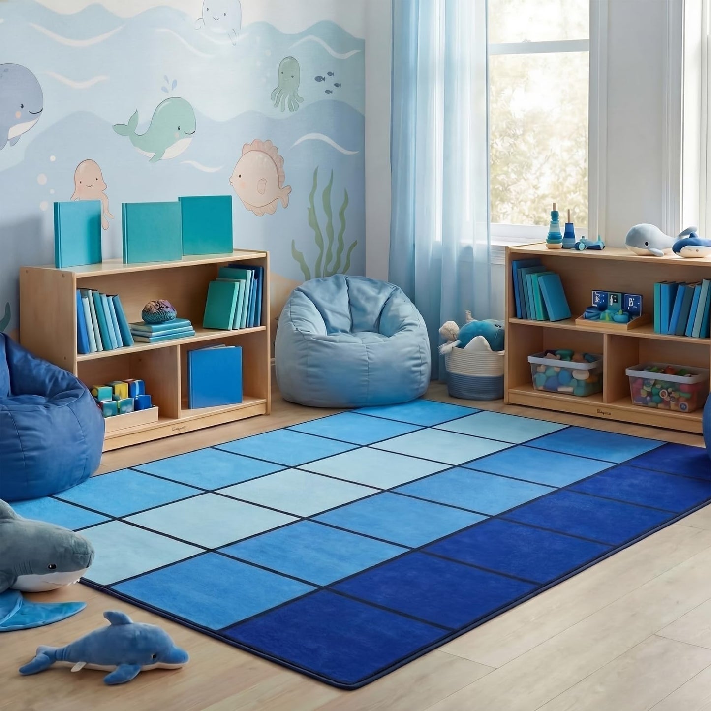 Drydiet Classroom Rug Elementary Educational Daycare Rug Large Preschool Carpet for Classroom Playmat for Kids Toddler Nursery School Early Learning