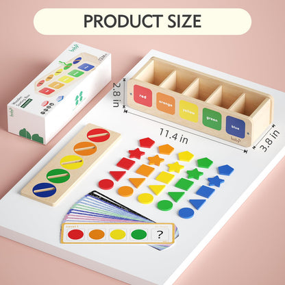 Dailyfunn Montessori Toys Wooden Sorting Box for Baby Infant Toddler 1+Year Old