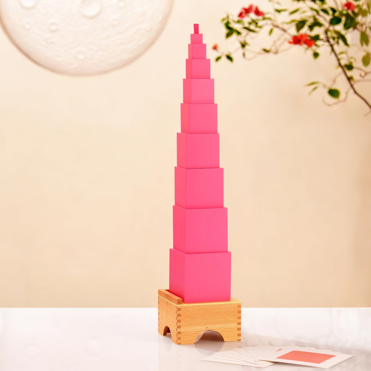 Wooden Graduated Cube Tower for Early Learning & Play