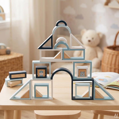 Wooden Building Blocks for Creative Play & Motor Skills