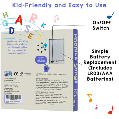 Phonics Songs Book with 26 Letter Sounds for Kids