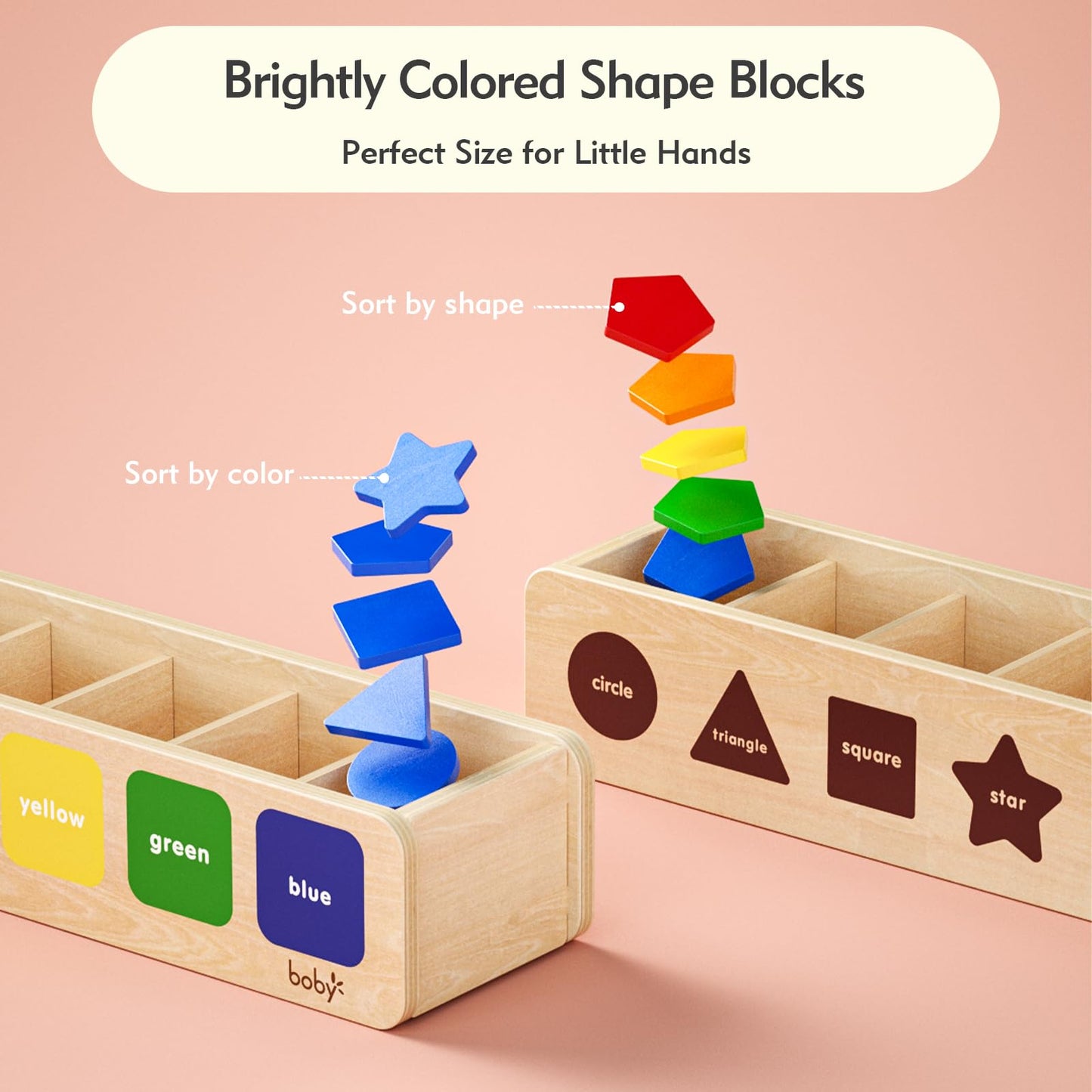 Dailyfunn Montessori Toys Wooden Sorting Box for Baby Infant Toddler 1+Year Old