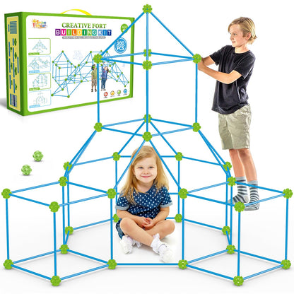 SpringFlower Fort Building Kit for Kids,STEM Construction Toys, Educational Gift for 4 5 6 7 8 9 10 11 12 Years Old Boys and Girls,Ultimate Creative Set for Indoor & Outdoors Activity