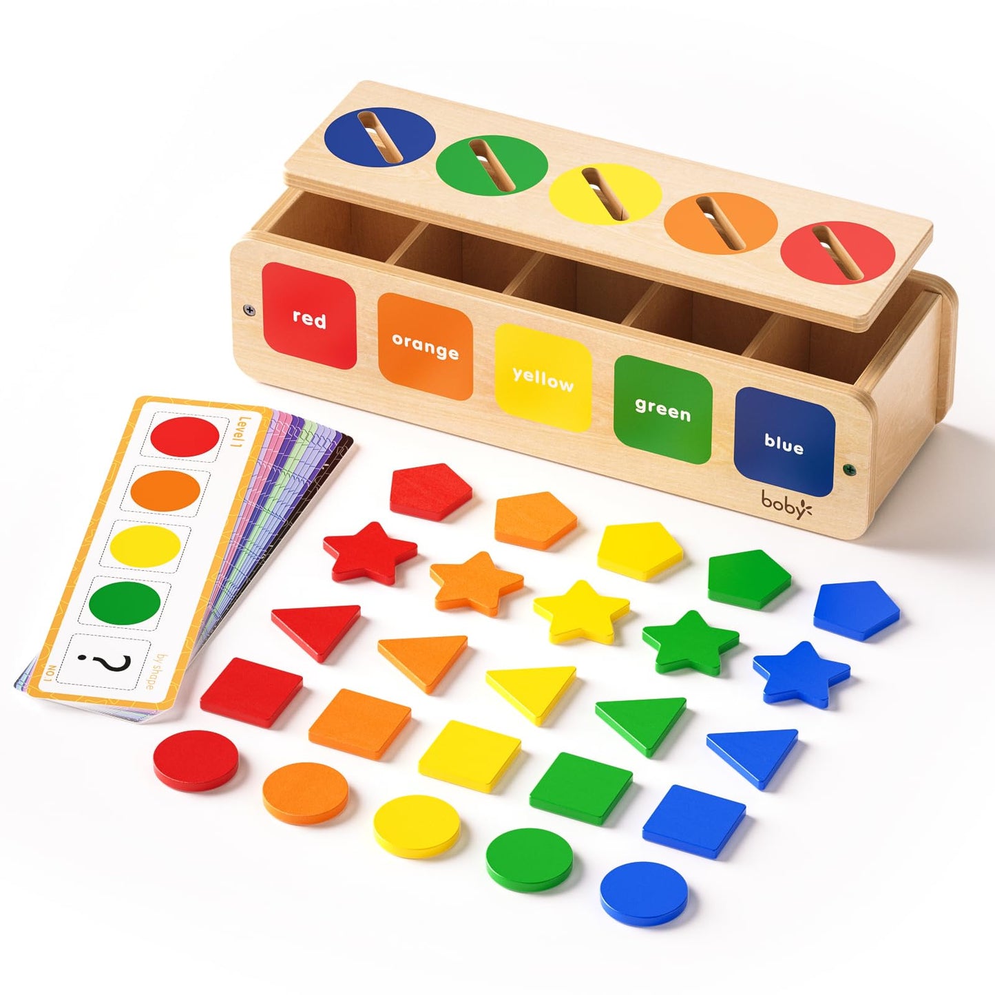 Dailyfunn Montessori Toys Wooden Sorting Box for Baby Infant Toddler 1+Year Old