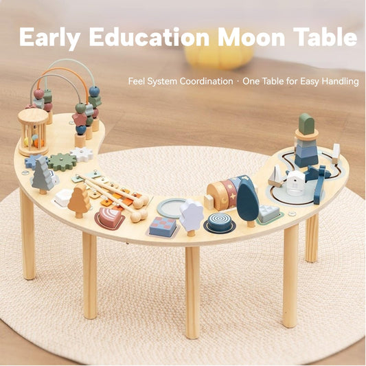 Montessori Activity Table & Sensory Busy Board for Toddlers