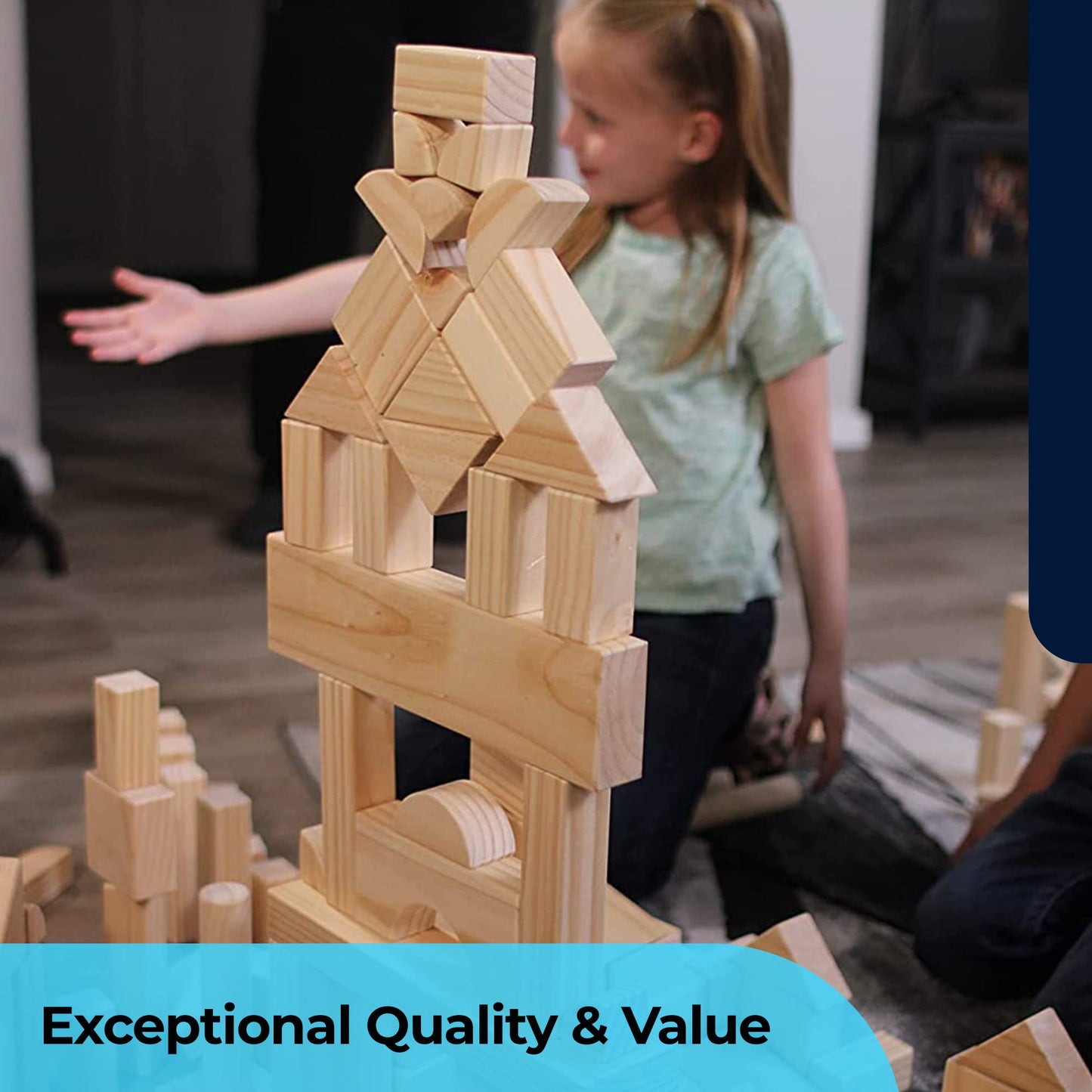 Wooden Building Blocks STEM Learning Set – 64 Pieces