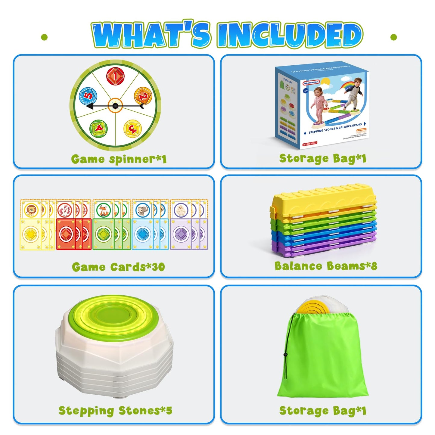 Kids Balance Beams & Stepping Stones Activity Set