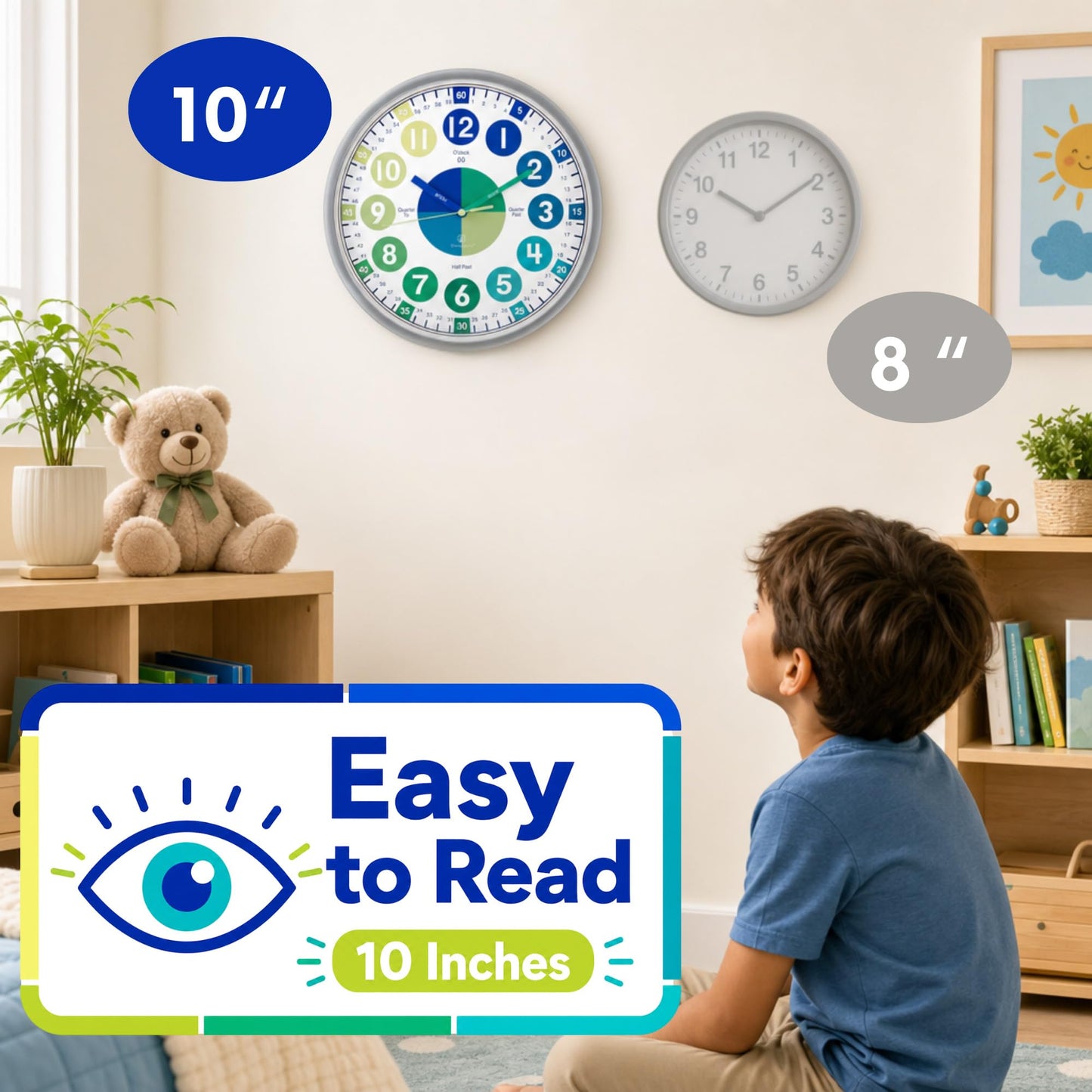 Educational Analog Learning Wall Clock for Kids