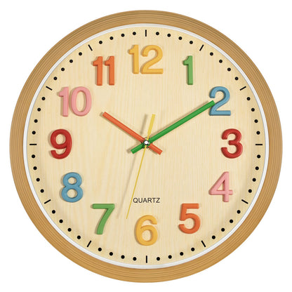 Silent Non-Ticking Kids Wall Clock for Learning